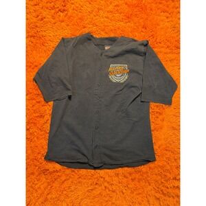 Harley Davidson Racing Baseball Jersey Mens XL Fletchers Clearwater FL Black
